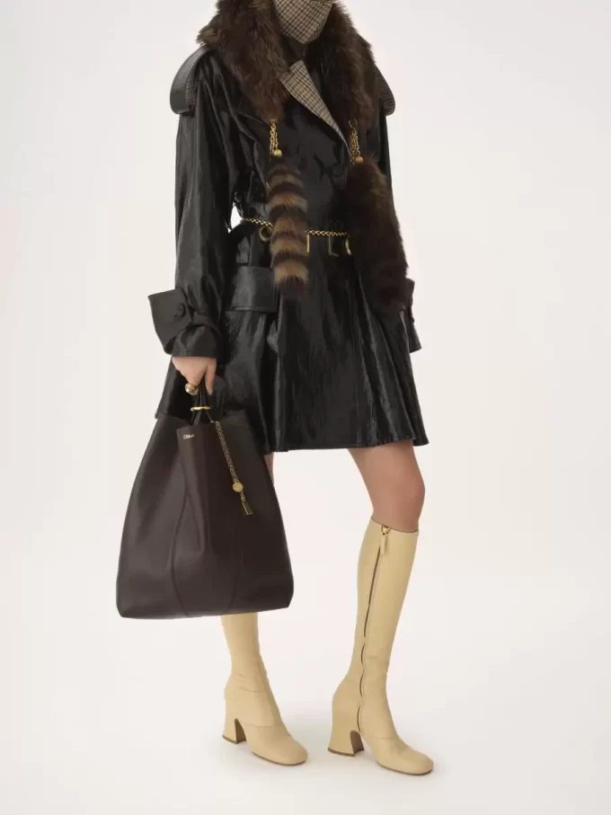 Borsa tote Chloé Spin grande in pelle martellata Borsa tote Chloé Spin grande in pelle martellata