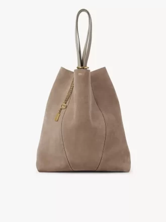 Borsa tote Chloé Spin grande in pelle scamosciata