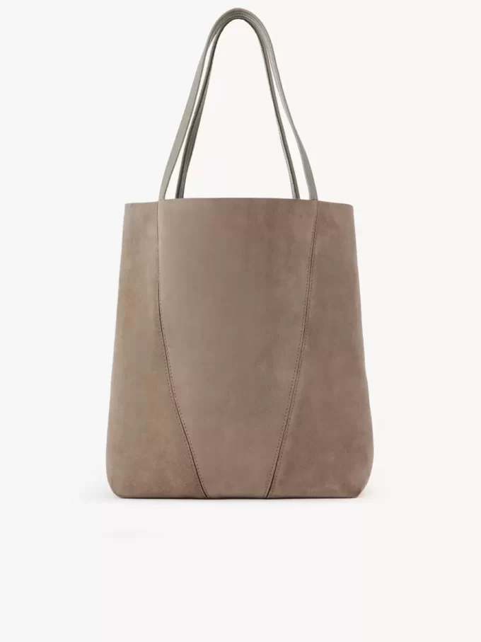 Borsa tote Chloé Spin grande in pelle scamosciata Borsa tote Chloé Spin grande in pelle scamosciata