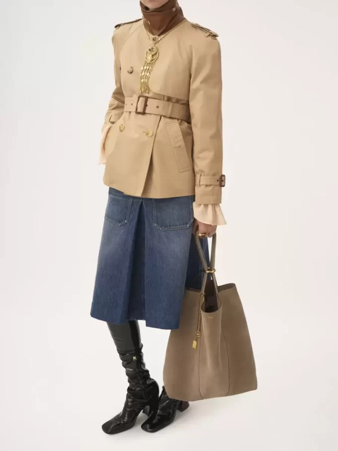 Borsa tote Chloé Spin grande in pelle scamosciata Borsa tote Chloé Spin grande in pelle scamosciata