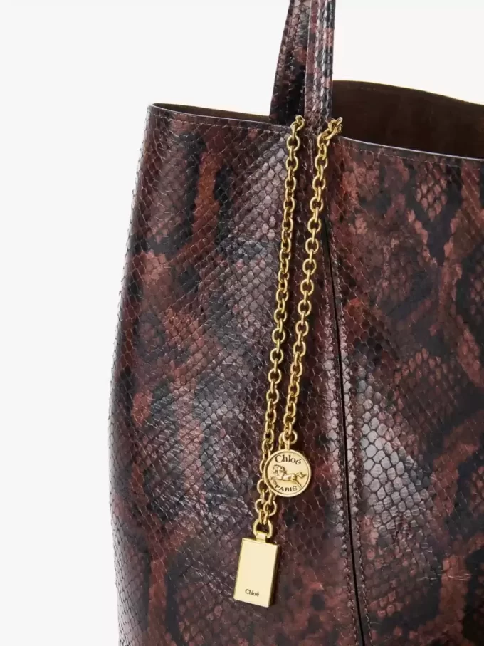 Borsa tote Chloé Spin in pelle effetto pitone Borsa tote Chloé Spin in pelle effetto pitone