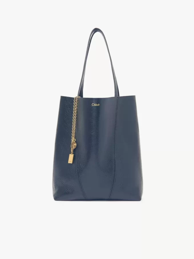 Borsa tote Chloé Spin in pelle martellata Borsa tote Chloé Spin in pelle martellata