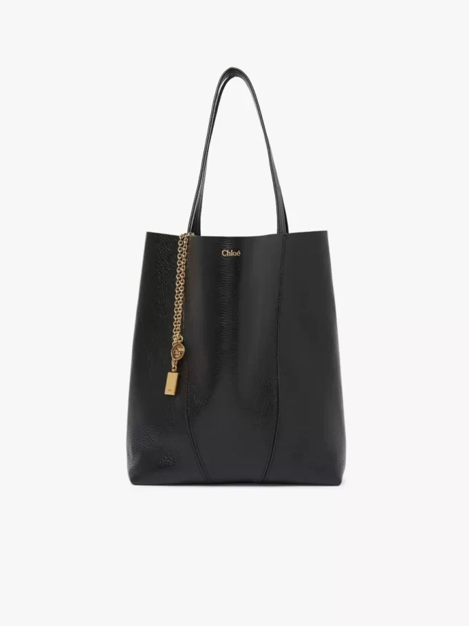 Borsa tote Chloé Spin in pelle martellata Borsa tote Chloé Spin in pelle martellata
