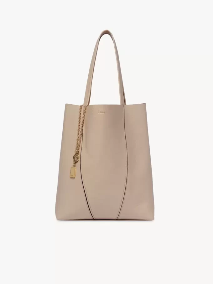 Borsa tote Chloé Spin in pelle martellata Borsa tote Chloé Spin in pelle martellata
