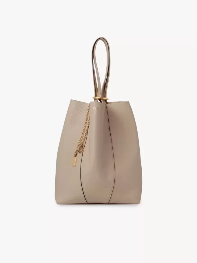 Borsa tote Chloé Spin in pelle martellata Borsa tote Chloé Spin in pelle martellata