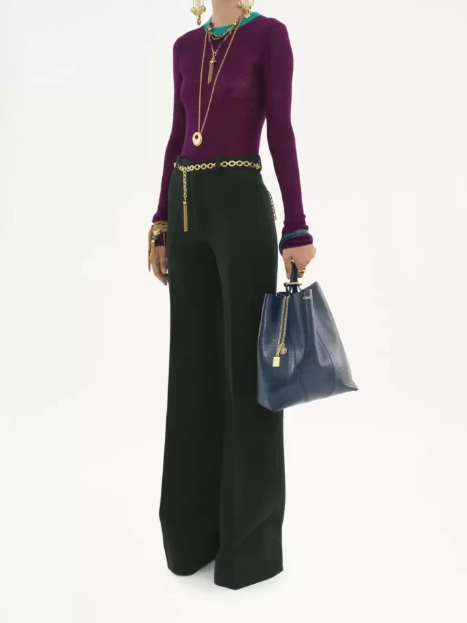 Borsa tote Chloé Spin in pelle martellata Borsa tote Chloé Spin in pelle martellata