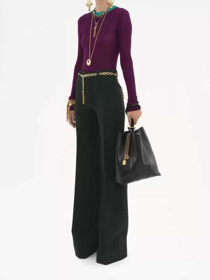Borsa tote Chloé Spin in pelle martellata Borsa tote Chloé Spin in pelle martellata