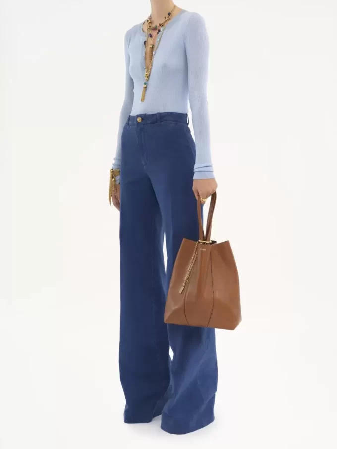 Borsa tote Chloé Spin in pelle martellata Borsa tote Chloé Spin in pelle martellata
