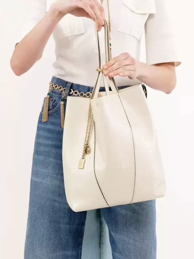 Borsa tote Chloé Spin in pelle martellata Borsa tote Chloé Spin in pelle martellata