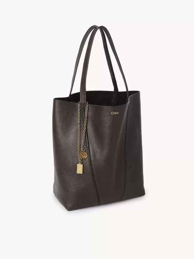 Borsa tote Chloé Spin in pelle martellata Borsa tote Chloé Spin in pelle martellata