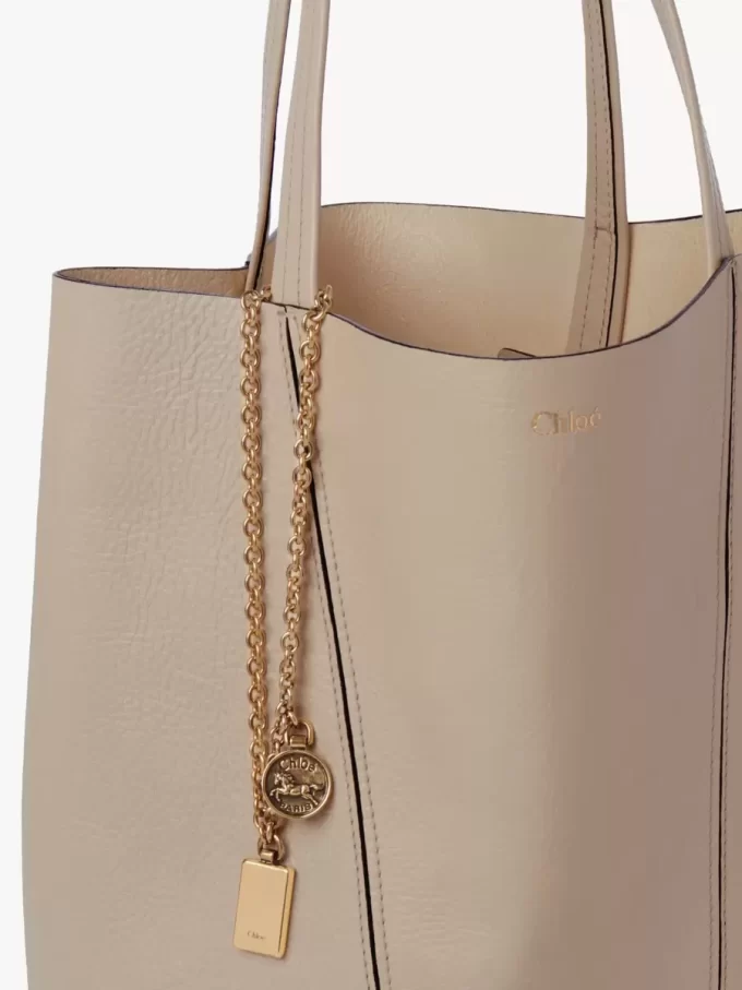 Borsa tote Chloé Spin in pelle martellata Borsa tote Chloé Spin in pelle martellata