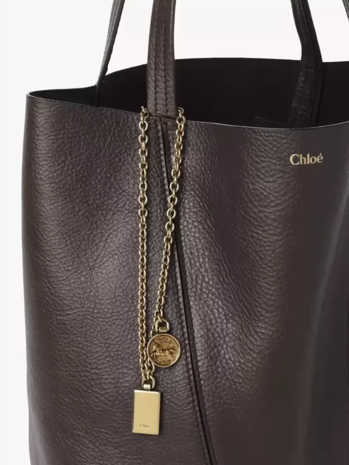 Borsa tote Chloé Spin in pelle martellata Borsa tote Chloé Spin in pelle martellata