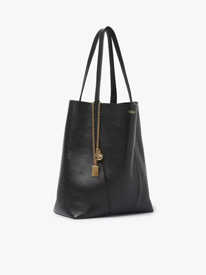Borsa tote Chloé Spin in pelle martellata Borsa tote Chloé Spin in pelle martellata