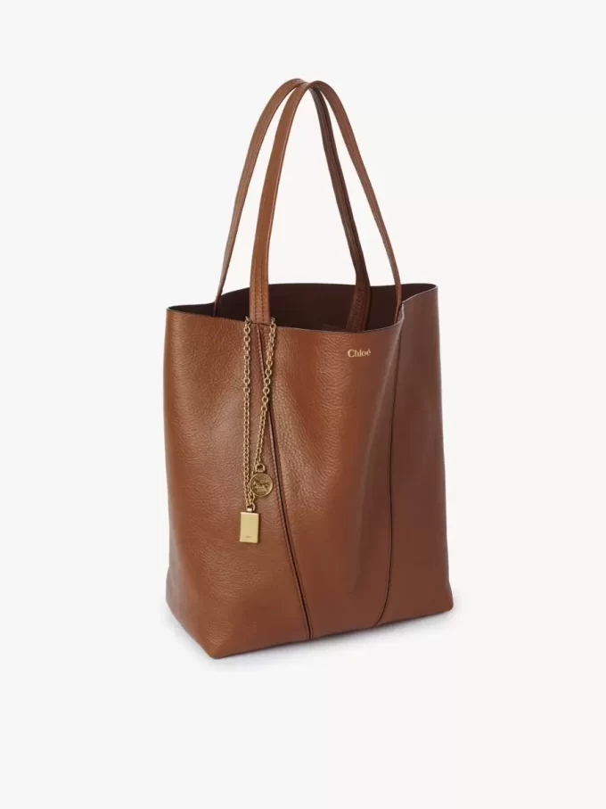 Borsa tote Chloé Spin in pelle martellata Borsa tote Chloé Spin in pelle martellata