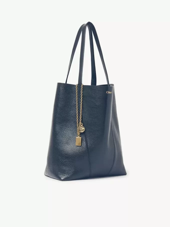 Borsa tote Chloé Spin in pelle martellata Borsa tote Chloé Spin in pelle martellata