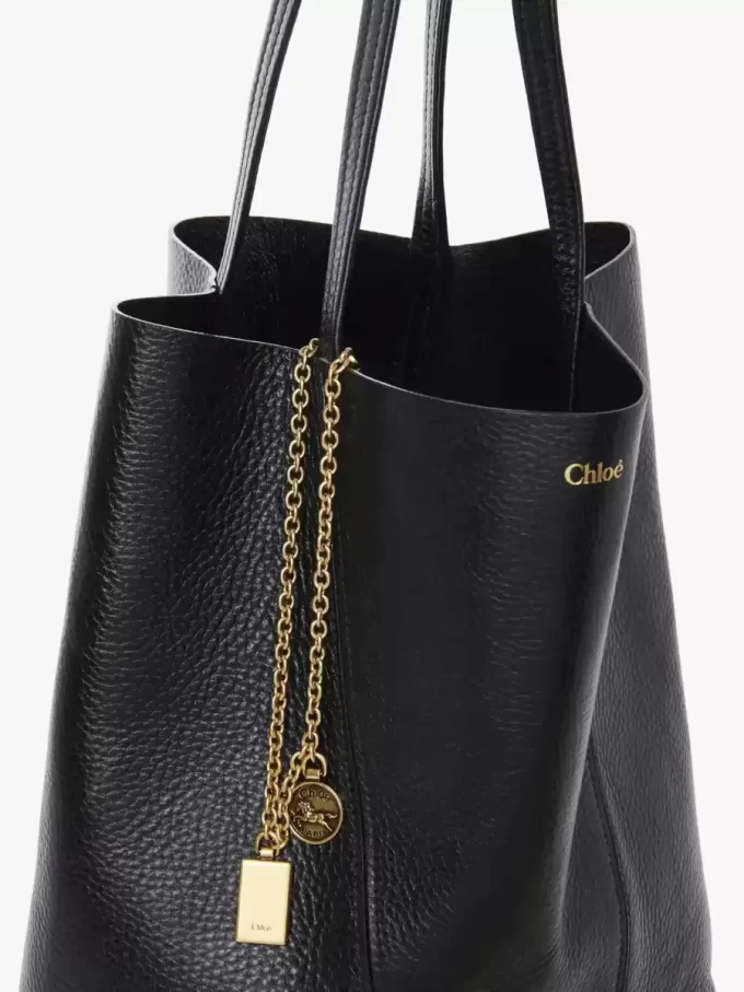 Borsa tote Chloé Spin in pelle martellata Borsa tote Chloé Spin in pelle martellata