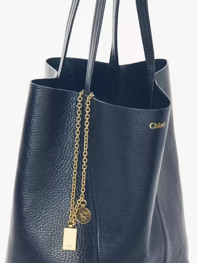 Borsa tote Chloé Spin in pelle martellata Borsa tote Chloé Spin in pelle martellata
