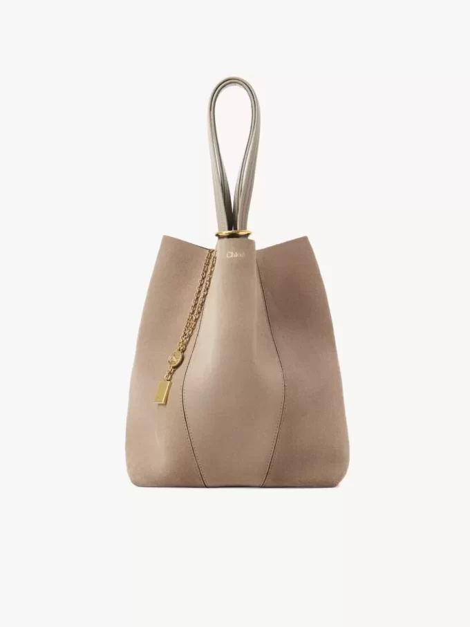 Borsa tote Chloé Spin in pelle scamosciata Borsa tote Chloé Spin in pelle scamosciata
