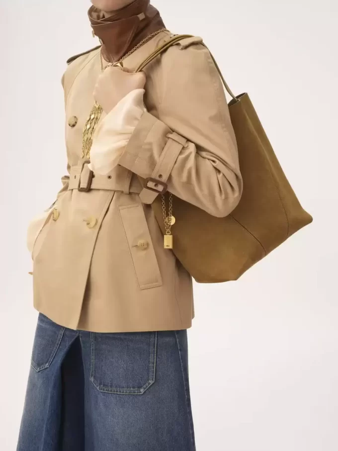 Borsa tote Chloé Spin in pelle scamosciata Borsa tote Chloé Spin in pelle scamosciata