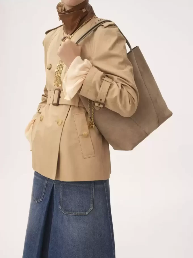 Borsa tote Chloé Spin in pelle scamosciata Borsa tote Chloé Spin in pelle scamosciata