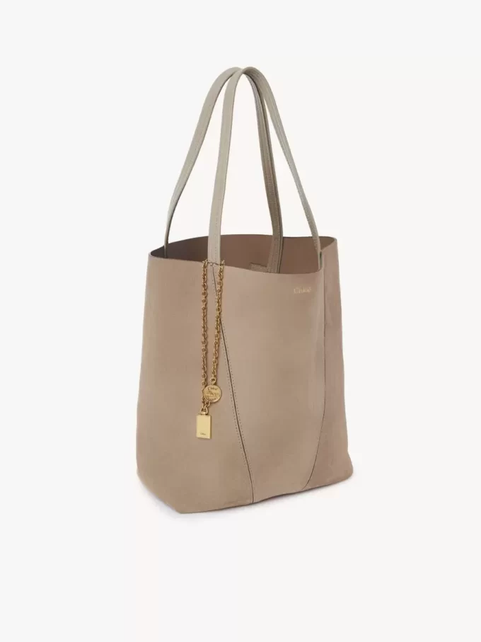 Borsa tote Chloé Spin in pelle scamosciata Borsa tote Chloé Spin in pelle scamosciata