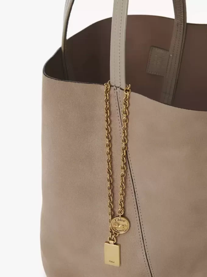 Borsa tote Chloé Spin in pelle scamosciata Borsa tote Chloé Spin in pelle scamosciata