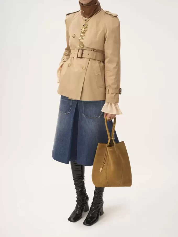Borsa tote Chloé Spin in pelle scamosciata Borsa tote Chloé Spin in pelle scamosciata