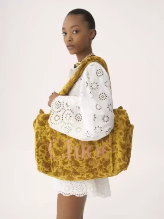 Borsa tote grande Chloé Plage in spugna jacquard