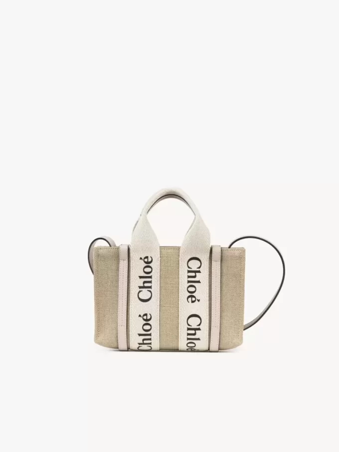 Borsa tote Mini Woody in lino Borsa tote Mini Woody in lino