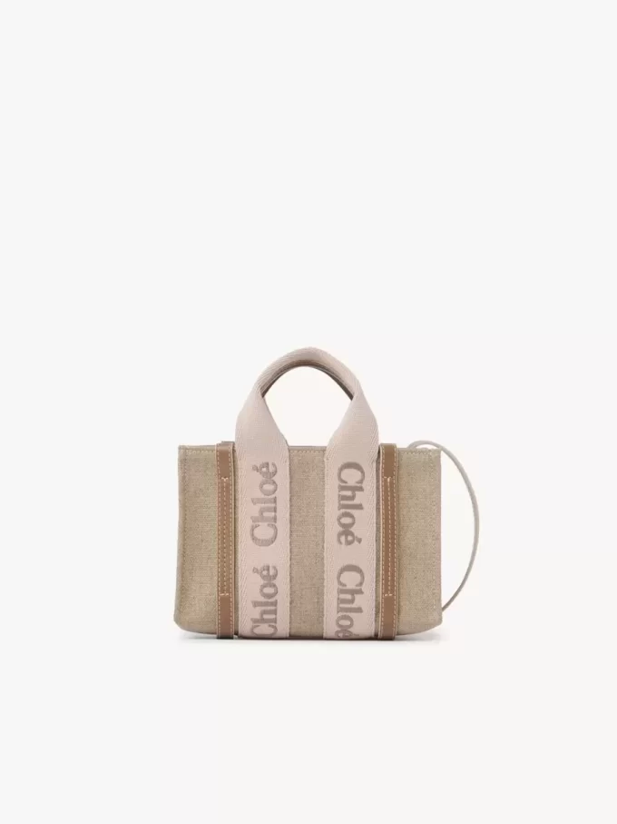 Borsa tote Mini Woody in lino Borsa tote Mini Woody in lino