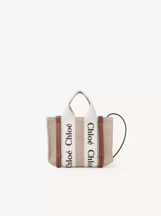 Borsa tote Mini Woody in lino Borsa tote Mini Woody in lino