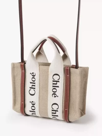 Borsa tote Mini Woody in lino Borsa tote Mini Woody in lino