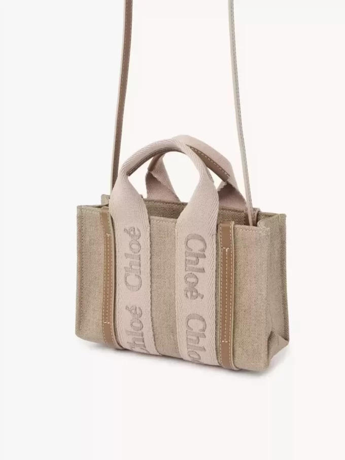 Borsa tote Mini Woody in lino Borsa tote Mini Woody in lino