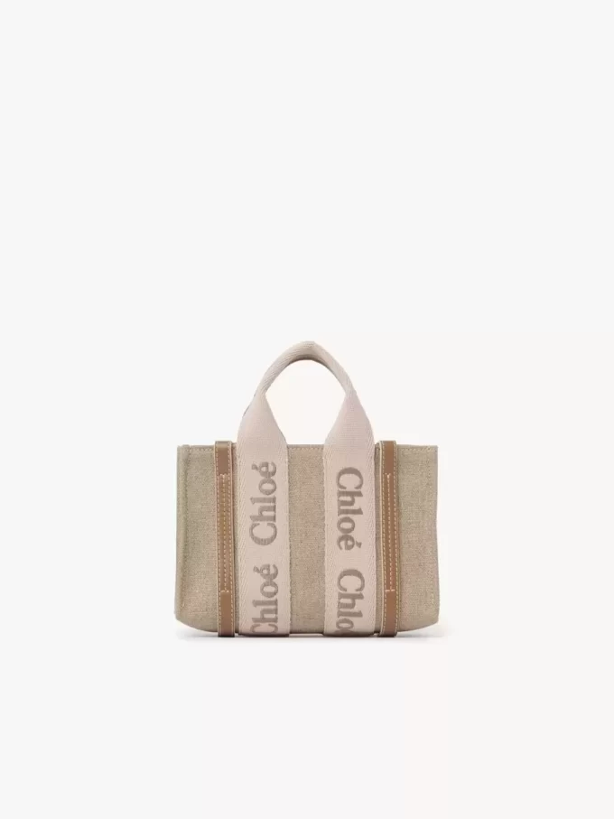 Borsa tote Mini Woody in lino Borsa tote Mini Woody in lino