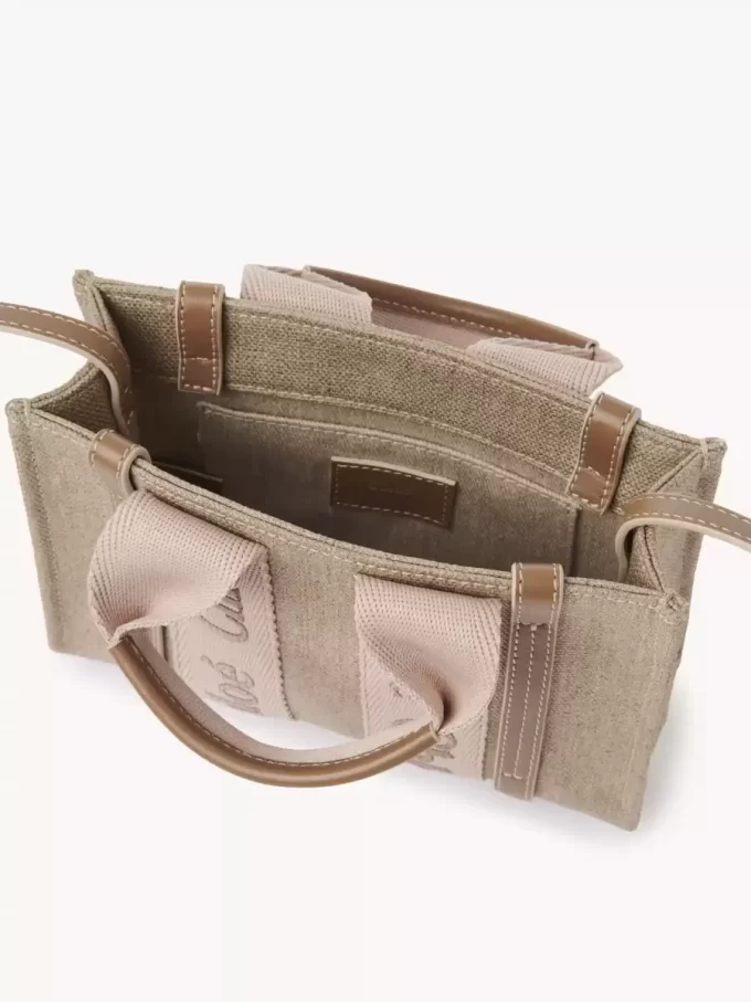 Borsa tote Mini Woody in lino Borsa tote Mini Woody in lino