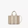 Borsa tote Mini Woody in lino e pelle Borsa tote Mini Woody in lino e pelle