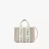 Borsa tote Mini Woody in lino e pelle Borsa tote Mini Woody in lino e pelle