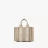Borsa tote Mini Woody in lino e pelle Borsa tote Mini Woody in lino e pelle