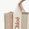 Borsa tote Mini Woody in lino e pelle Borsa tote Mini Woody in lino e pelle