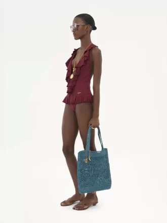 Borsa tote Summer Banana in rafia