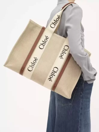 Borsa tote Woody grande in lino
