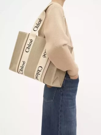 Borsa tote Woody in lino Borsa tote Woody in lino