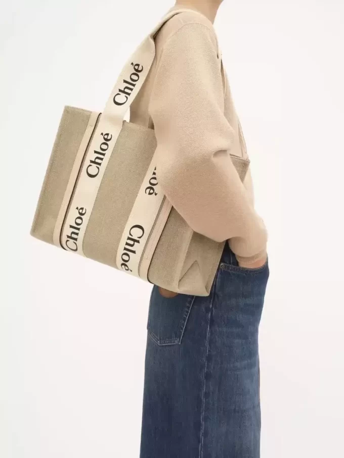 Borsa tote Woody in lino Borsa tote Woody in lino