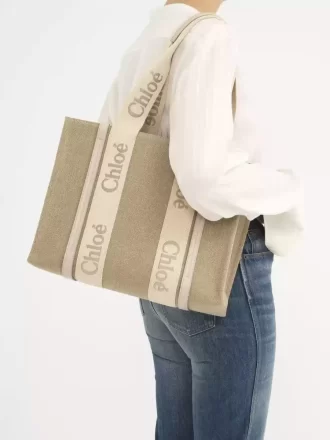 Borsa tote Woody in lino Borsa tote Woody in lino