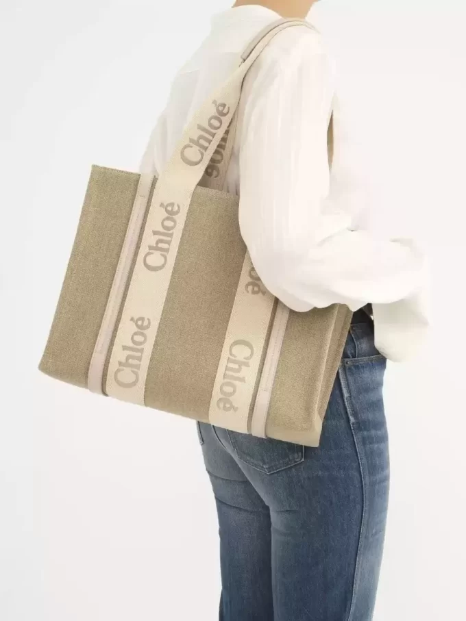 Borsa tote Woody in lino Borsa tote Woody in lino
