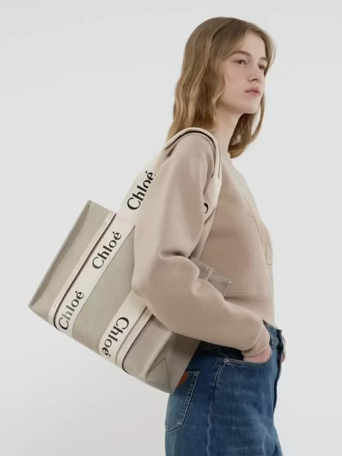 Borsa tote Woody in lino Borsa tote Woody in lino