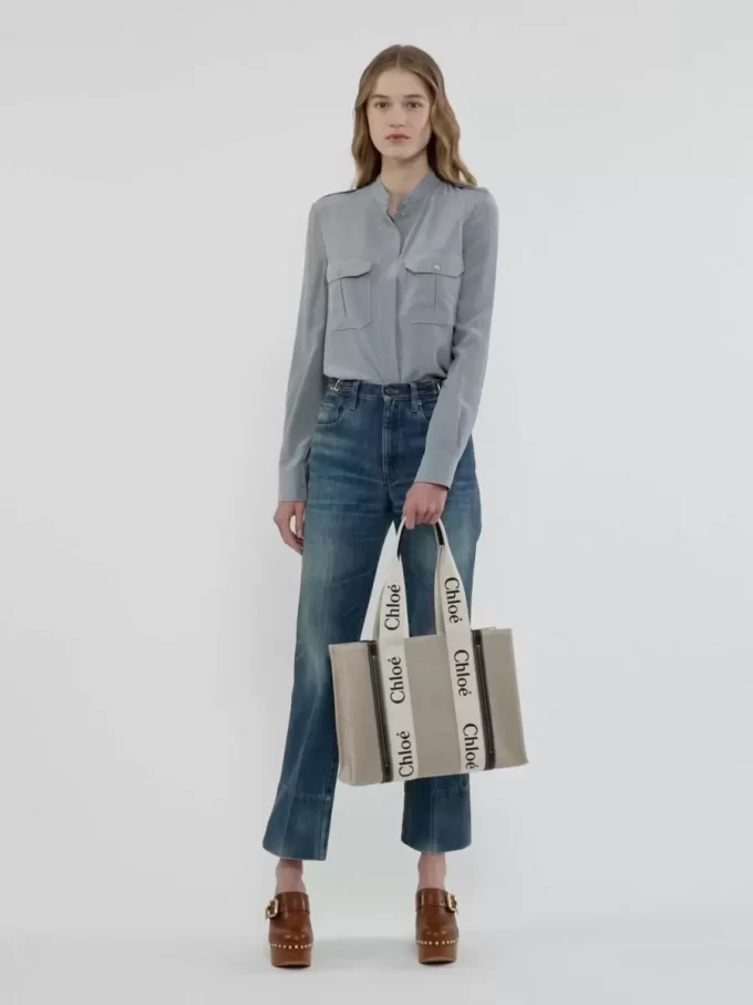 Borsa tote Woody in lino Borsa tote Woody in lino