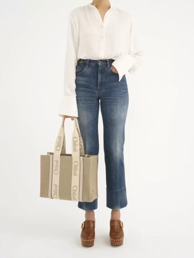 Borsa tote Woody in lino Borsa tote Woody in lino