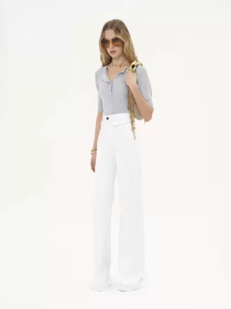 Camicia Henley a maniche corte in maglia di lino e seta