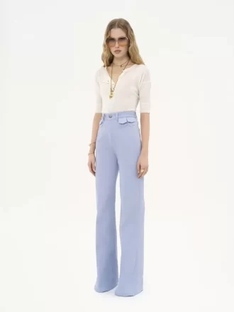 Camicia Henley a maniche corte in maglia di lino e seta